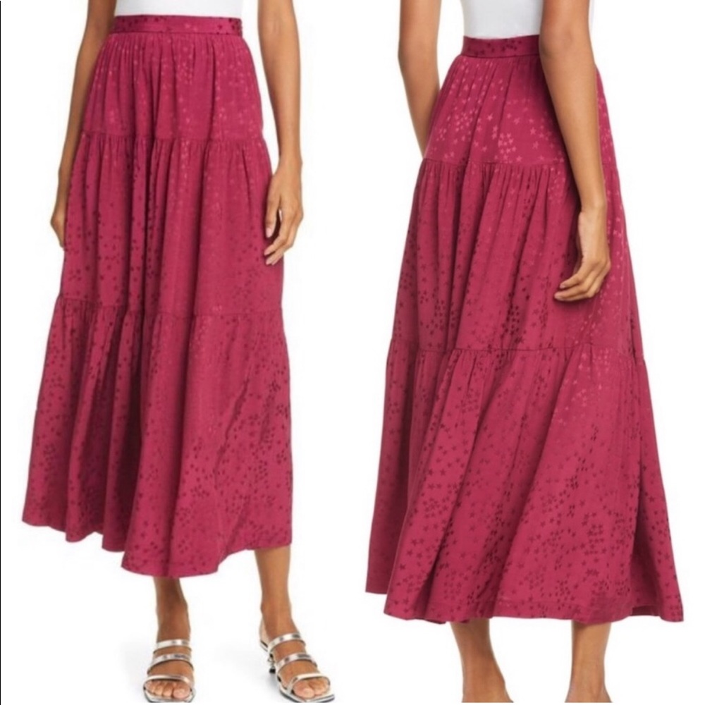 ⭐️Staud Leo Star Raspberry Maxi Skirt XS⭐️